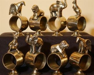 Set of Brass Animal Form Napkin Holders