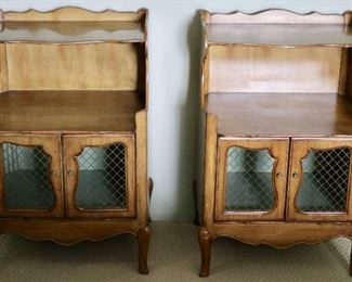 Pair Hardwood Nightstands End Tables