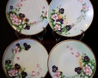 Hand Painted Blackberry Dessert Plates