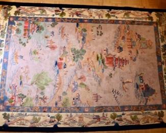 Hand Knotted Chines Rug, Wear showing