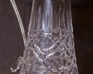 Silver topped Crystal Ewer