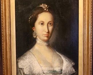 Antique Portrait Painting on Canvas