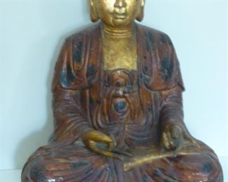 lacquer on wood Buddha with Karana mudra h. 18 Vietnam