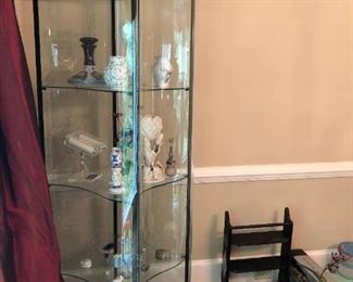 Curved Glass Curio Cabinet  (NOT the items displayed)