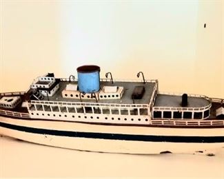 Vintage Tin Toy Ship Made in Germany US Zone