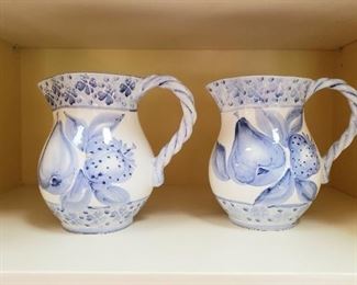 2 Porcelain Pitchers Made In Italy