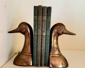 Brass Duck Bookends by Andrea by Sadek