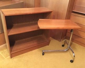Danish Bookshelf and Rolling Table