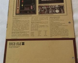 Rock-ola Integrated Circuit Solid State Stereophonic Music System Model 456.&nbsp;Phonograph Console Juke Box. Promotional Brochure. 