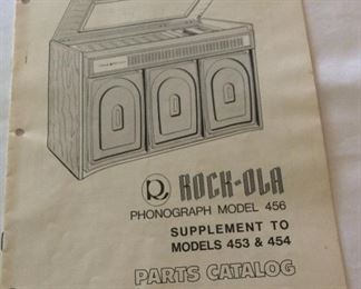 Rock-ola Integrated Circuit Solid State Stereophonic Music System Model 456. Phonograph Console Juke Box. Parts Catalog.