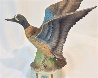 Ski Country Decanter Blue Winged Teal, 11 1/2" H.