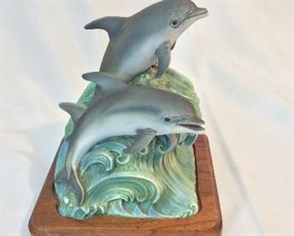 Cyrus Noble Decanter Dolphins, 8 1/2" H. 