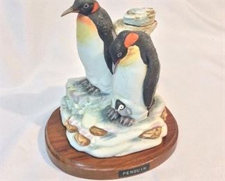 Cyrus Noble Decanter Penguins, 8 1/2" H.