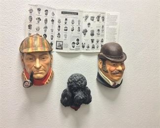 Bossons Character Wall Heads. Sherlock Holmes Dr. Watson. 