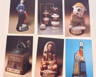 Jim Beam Figural Bottle / Decanter Postcards, 1979.