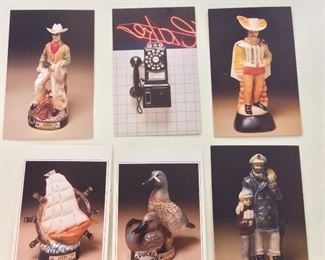 Jim Beam Figural Bottle / Decanter Postcards.