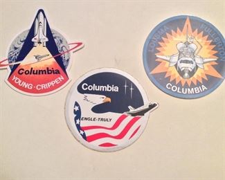 Early NASA Space Shuttle Mission Decals. Columbia STS-1 STS-2 STS-3. Crippen Young. Engle Truly. Lousma Fullerton. 