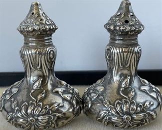 Art Nouveau Sterling Salt & Pepper Shakers
