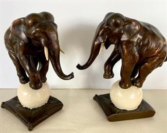 "Armor" Bronze Elephant Sculpture Circa 1920's