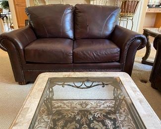 CraftMaster Leather love seat