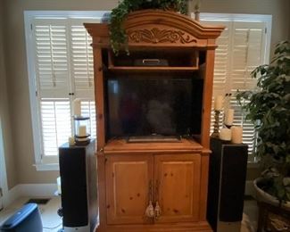 Thomasville TV cabinet, athena speakers