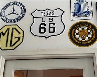 Metal car signs