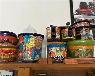 Assorted clay pots from Mexico