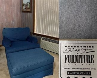 Brandywine Designer Furniture-Jean Fabric Arm Chair with Ottoman 