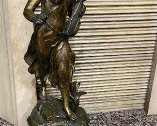 Vintage Brass Lady Statue