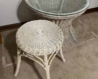 Real Wicker Glass Top Round Side Table
Real Wicker Stool
