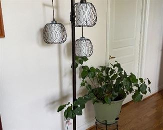 . . . love this retro-looking standing lamp (another fine plant)