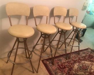 4 mid century modern Cosco Stylaire bar stools 