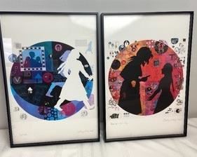 Artist: Joellyn Rock. "Revisiting fairy tales and myth, artist Joellyn Rock seeks new ways to tell old tales. The Vasalisa Project and The Mysteries are complex examples, spread across various media formats, from drawing and print to interactive web fiction and mockumentary video."  
These illustrations are from a book by Laura Gonzenbach (1842-1878) Laura Gonzenbach was a Swiss fairy tale collector, active in Messina, who collected fairy tales in a number of Sicilian dialects. Gonzenbach was born in a Swiss-German community of Sicily, to a German-speaking mercantile family.
Dated: 2004
Titled: "Leave" & "Baba Yaga" 
Measurements: 19 1/4" H x 13 1/4" W x 1 1/4" thick 