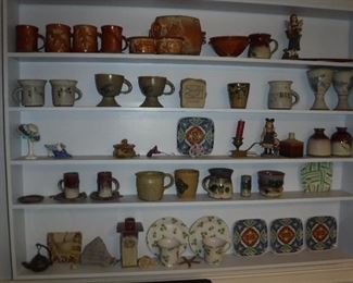 Large amount of hand-thrown pottery
