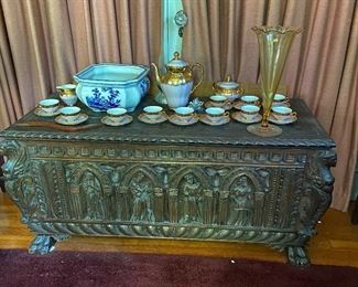 Look at this ornate carved Cassone