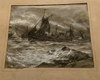 Crayon drawing by f.l. King