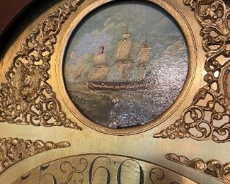 Ship Painting on the face of the clock