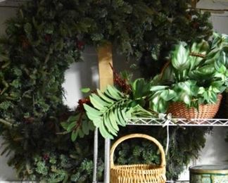 HUGE wreathes (2) and lots of other holiday items