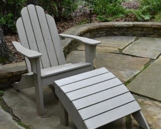 Adirondack chair and footstool