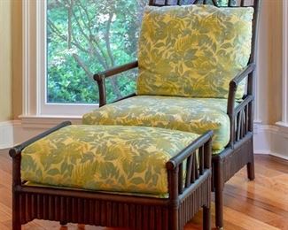 bamboo chair and ottoman