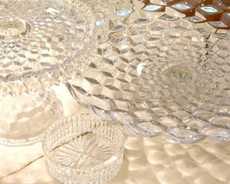 glass platters and cakestands