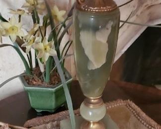 A Pair of Alabster lamps