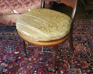 A pair of inlaid parlor chairs