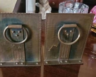 Signed Roycroft bookends