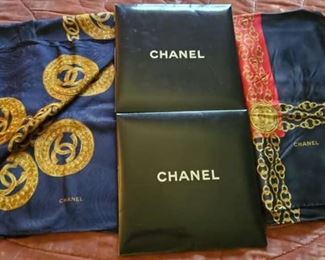 Two Chanel scarves. Likley never worn