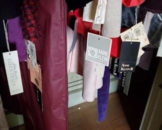 CLOSETS FULL OF CLOTHES. JUST A FEW LABELS TO SHOW YOU. PLUS TWO CLOSETS OF FUR COATS NOT YET SHOWN