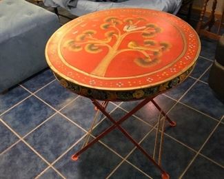 Handpainted, folding, metal Bistro Table