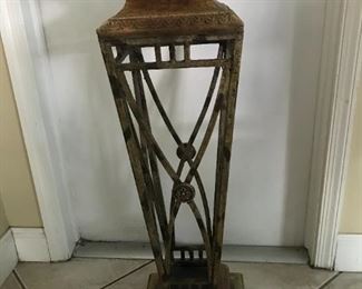 Metal and Marble Pedestal