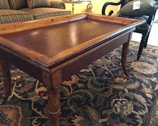 Butler Table, Red Stenciled Top