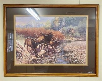 Running Elk framed print